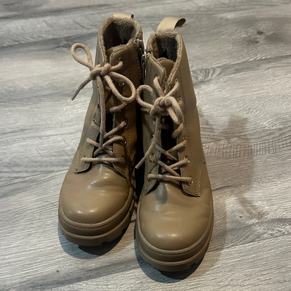 Kids H&M Tan Lace-Up Ankle Boots